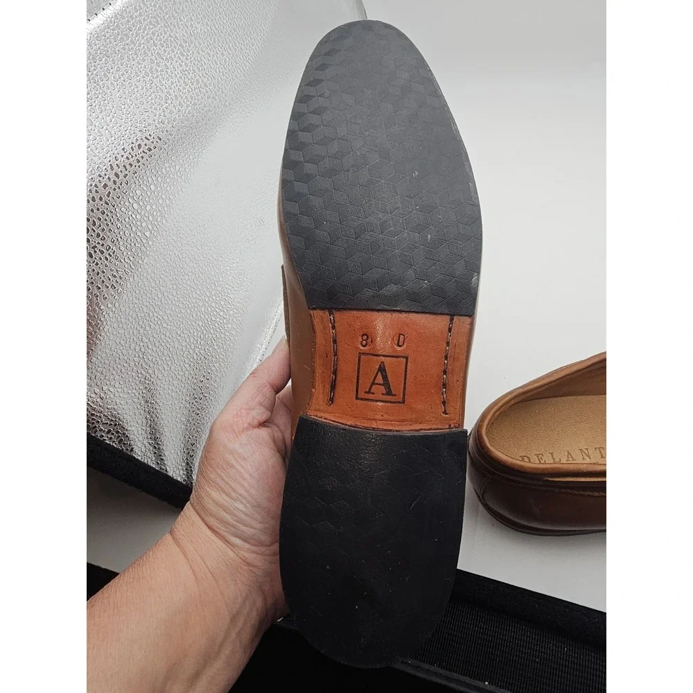 Adelante Shoe Co. Men's The Náutico Leather Boat Shoes Caramel 8 D